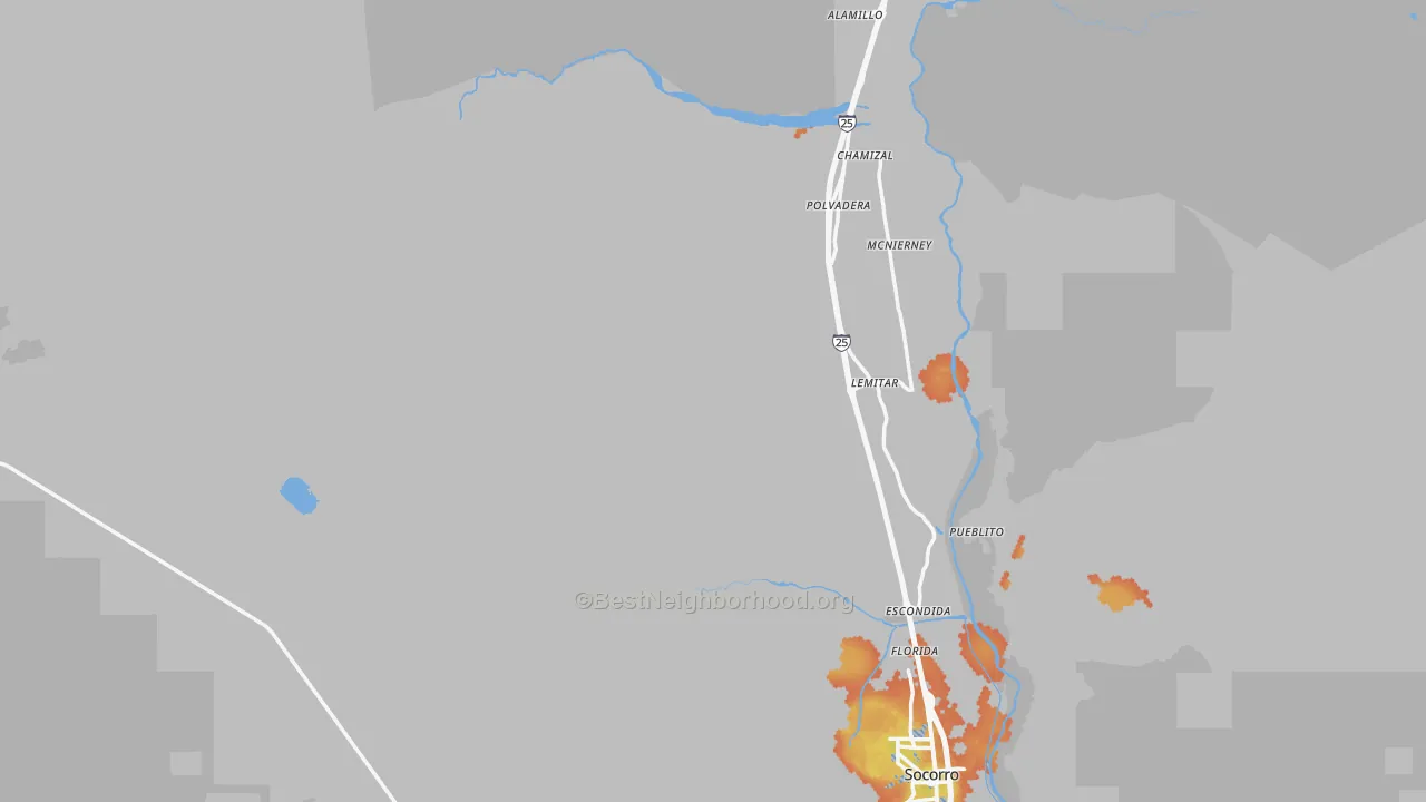 Bike Grade map of Socorro County, NM