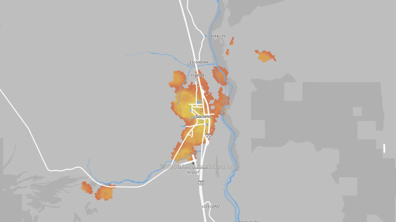 Bike Grade map of Socorro, NM
