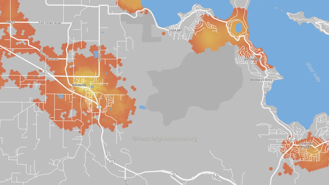 Bike Grade map of Soda Bay, CA