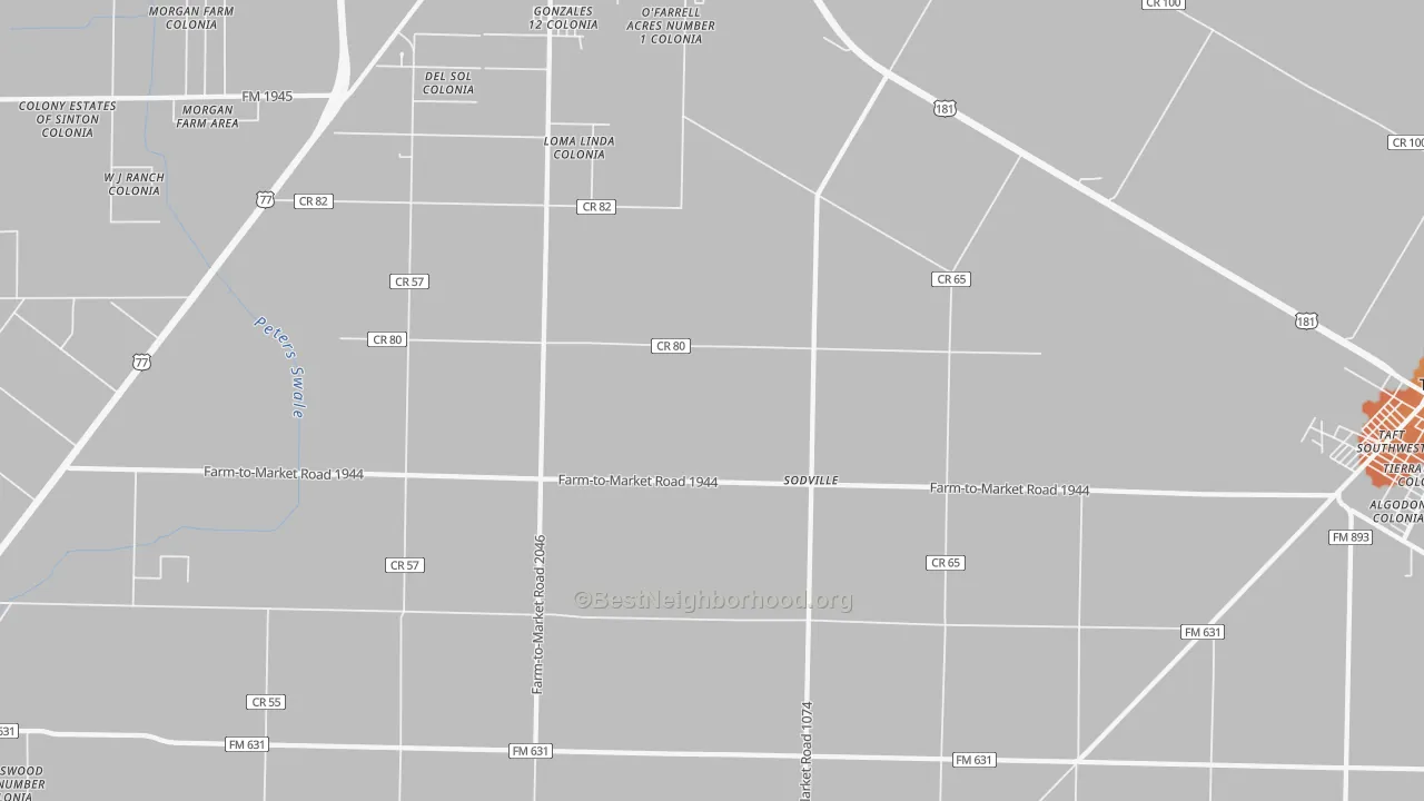 Bike Grade map of Sodville, TX