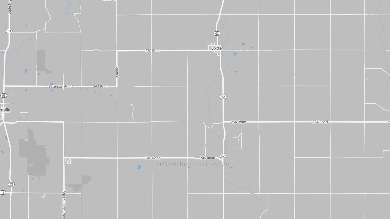 Bike Grade map of Soldier, KS