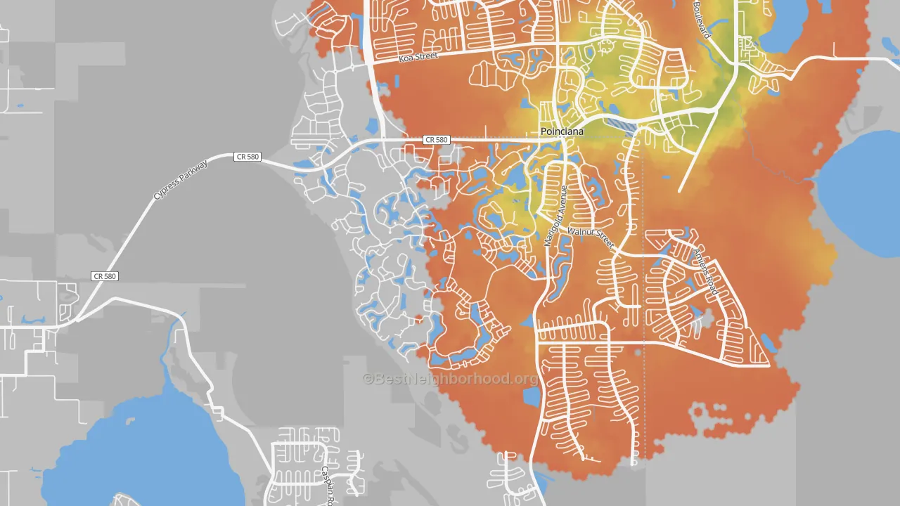 Bike Grade map of Solivita, Poinciana, FL