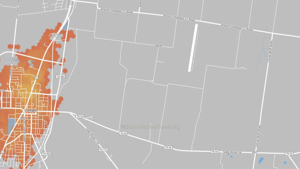 Bike Grade map of Solo, TN