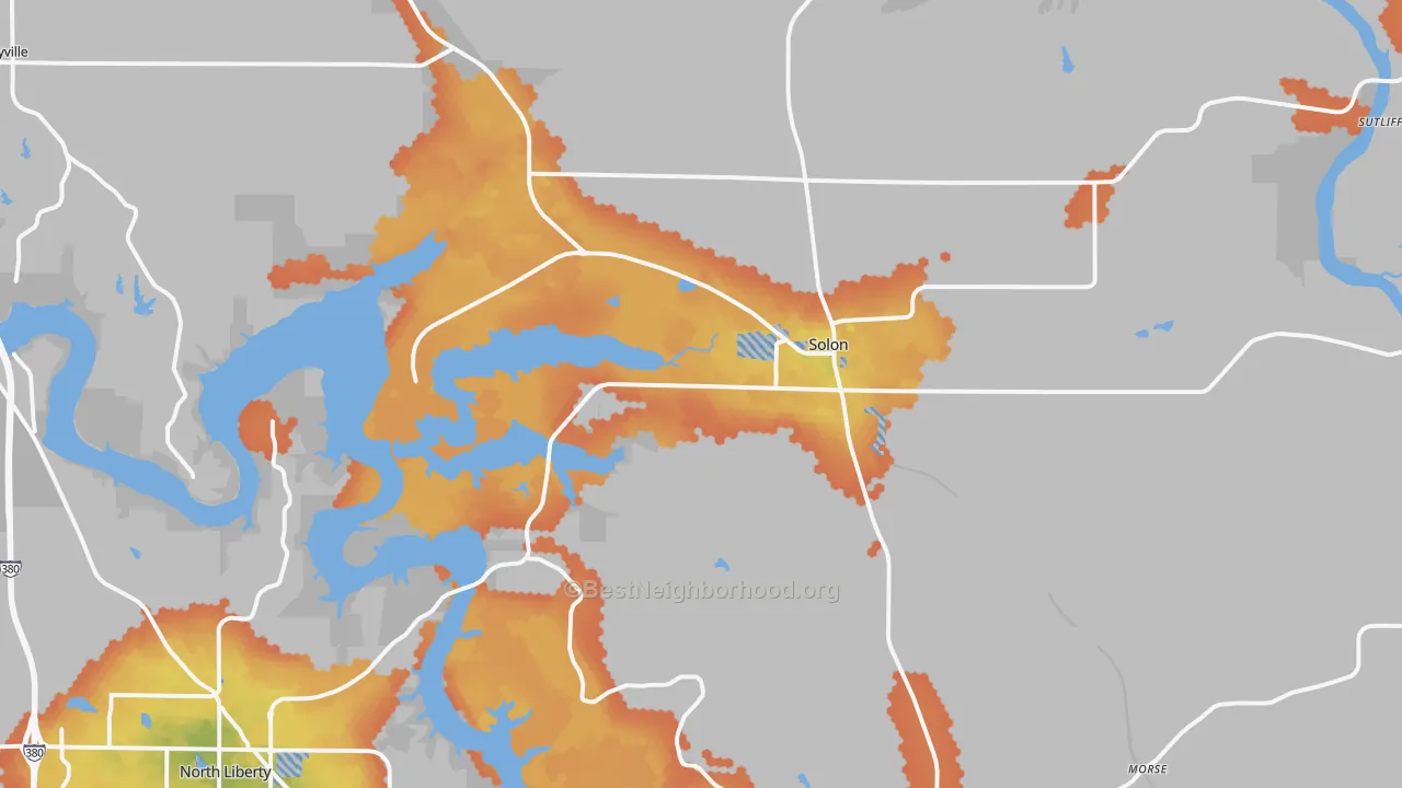 Bike Grade map of Solon, IA