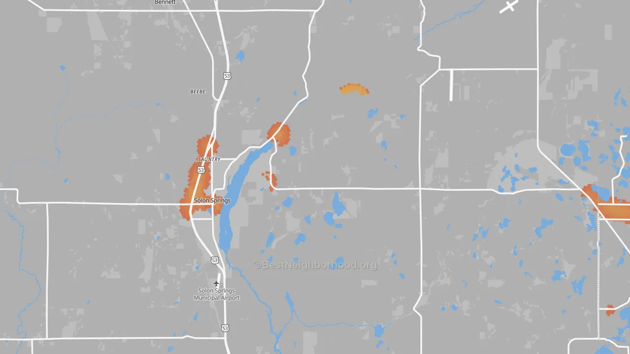 Bike Grade map of Solon Springs, WI