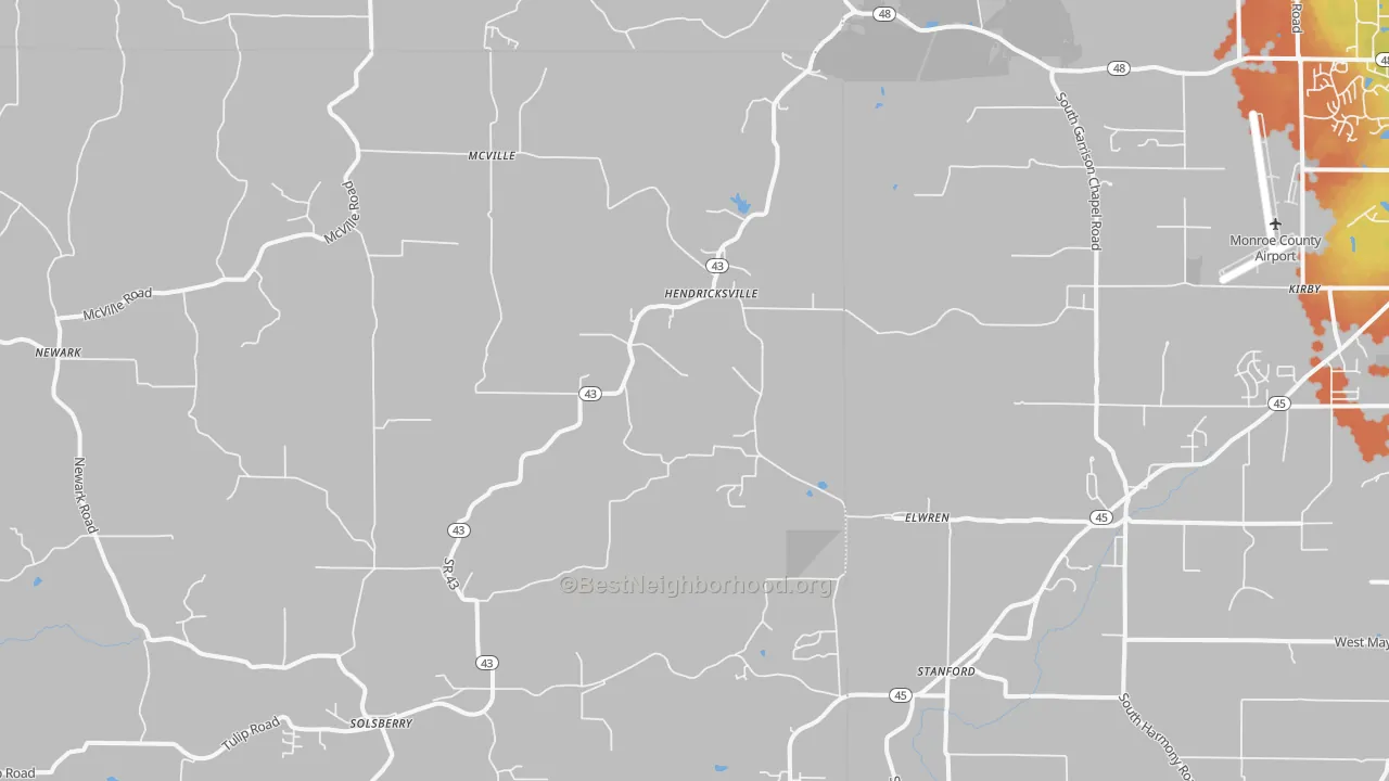 Bike Grade map of Solsberry, IN