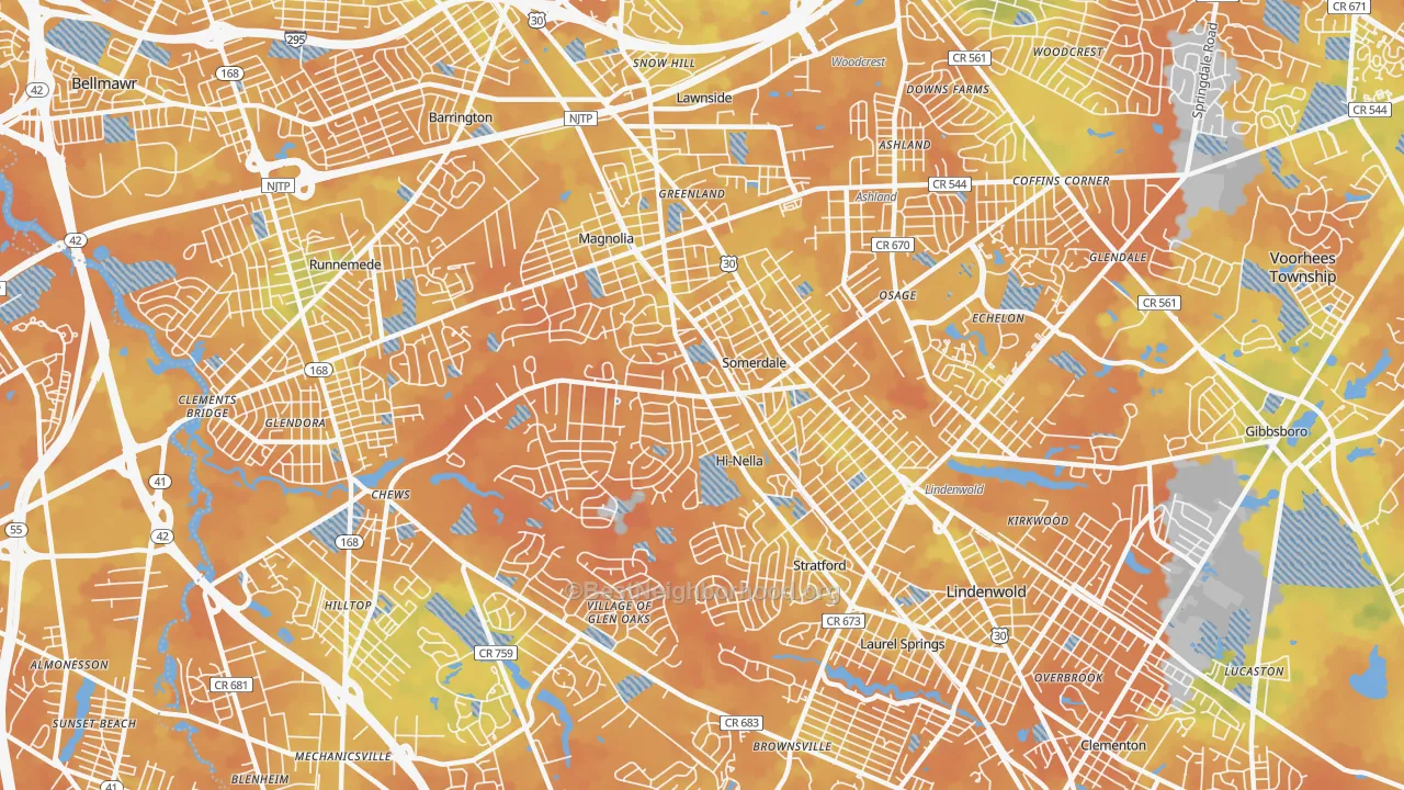 Bike Grade map of Somerdale, NJ
