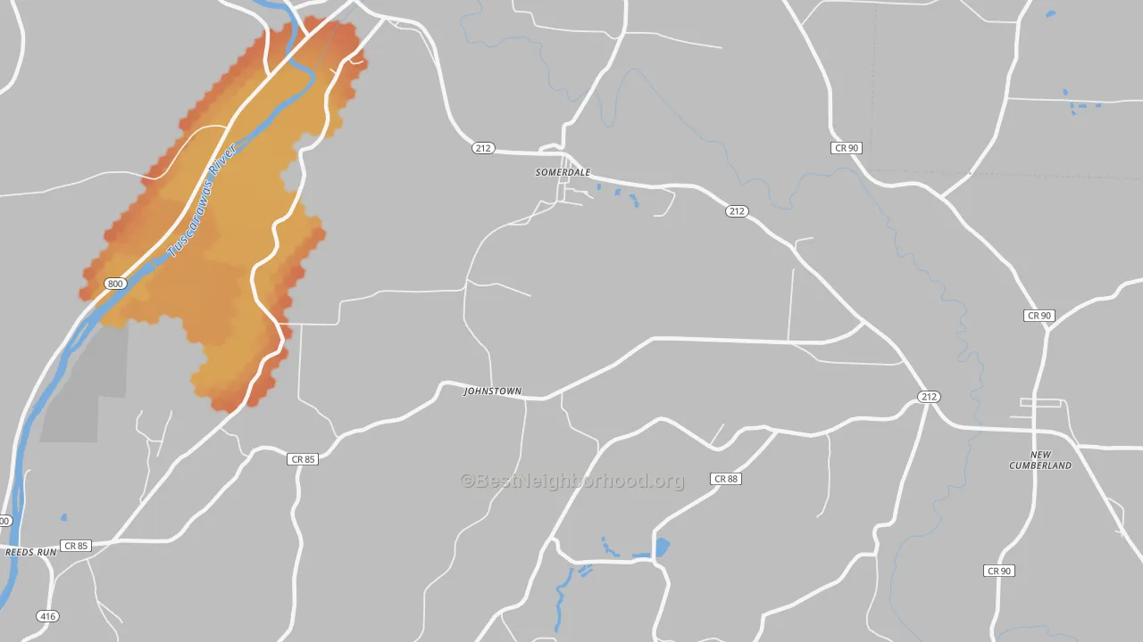 Bike Grade map of Somerdale, OH