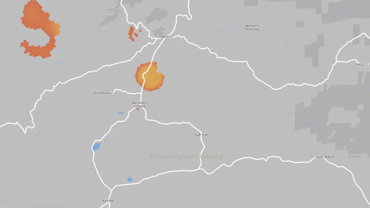 Bike Grade map of Somerset, CA