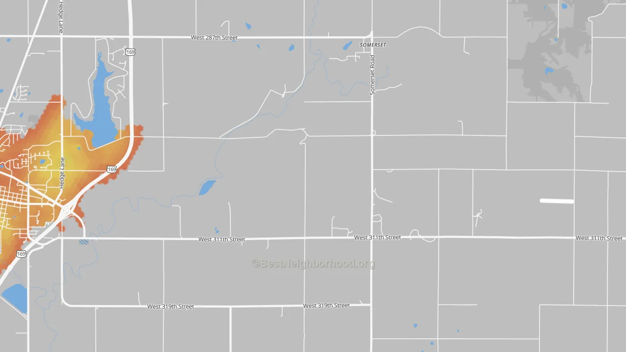 Bike Grade map of Somerset, KS