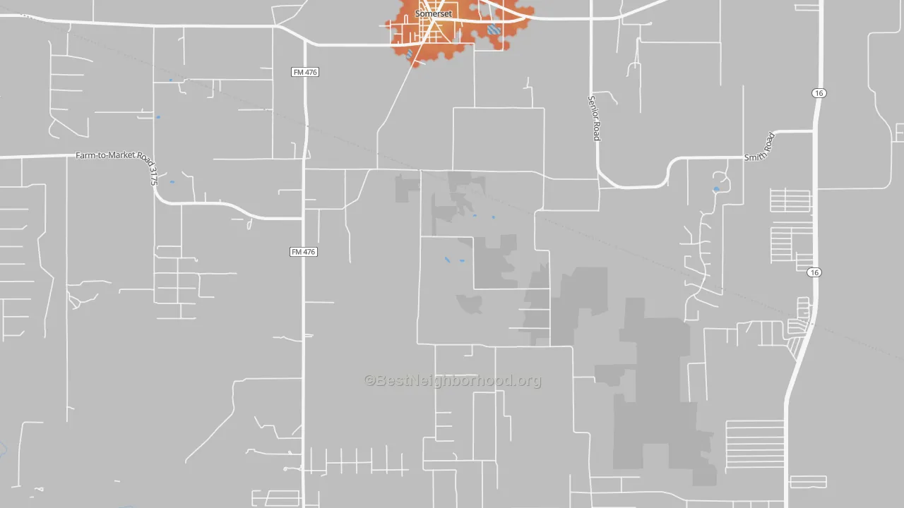 Bike Grade map of Somerset, TX
