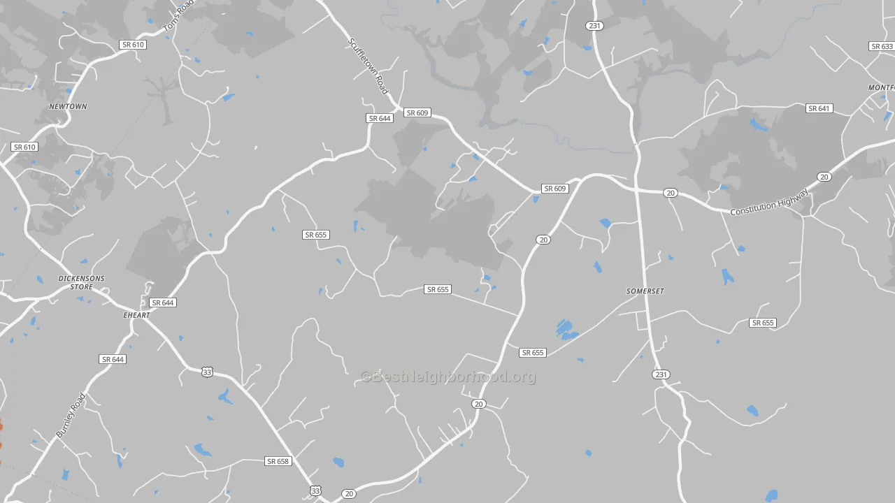 Bike Grade map of Somerset, VA