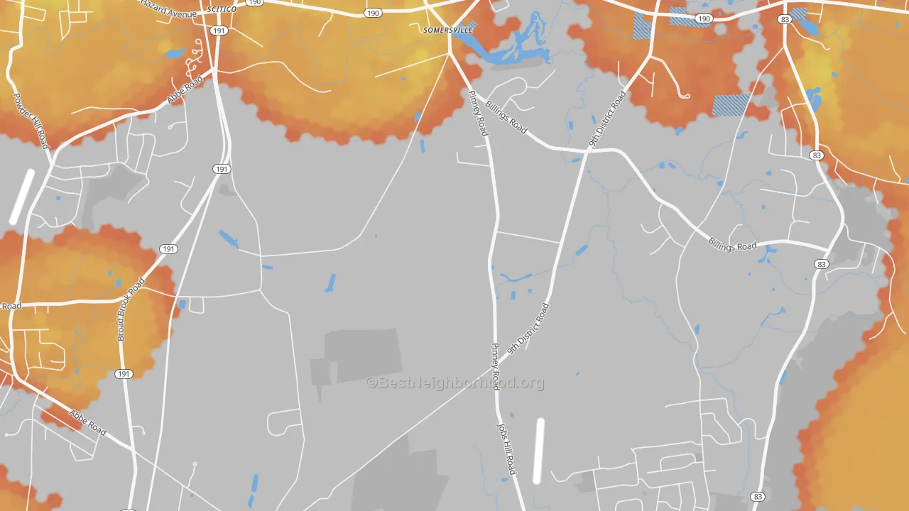 Bike Grade map of Somersville, CT