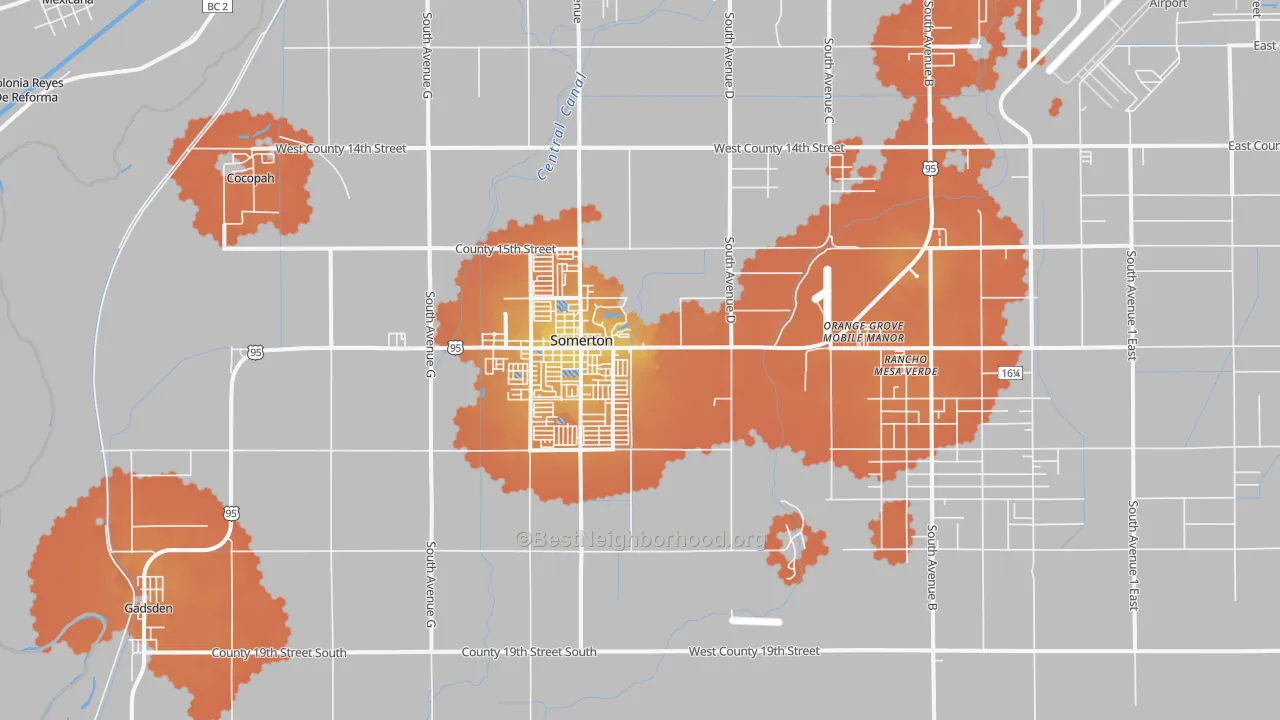 Bike Grade map of Somerton, AZ