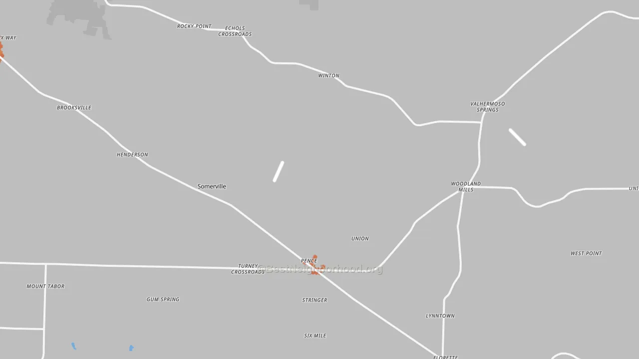 Bike Grade map of Somerville, AL