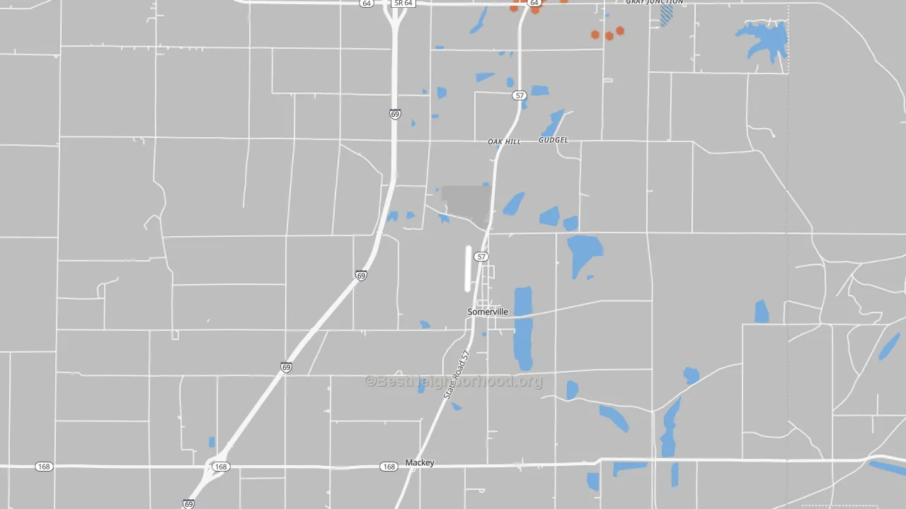 Bike Grade map of Somerville, IN