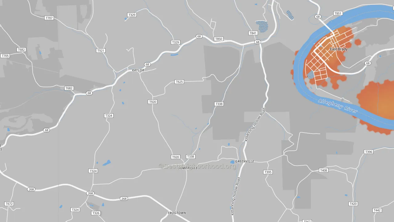 Bike Grade map of Somerville, PA
