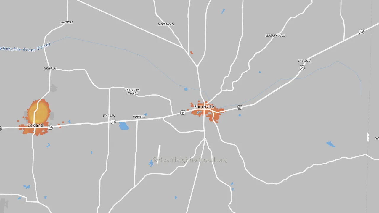 Bike Grade map of Somerville, TN