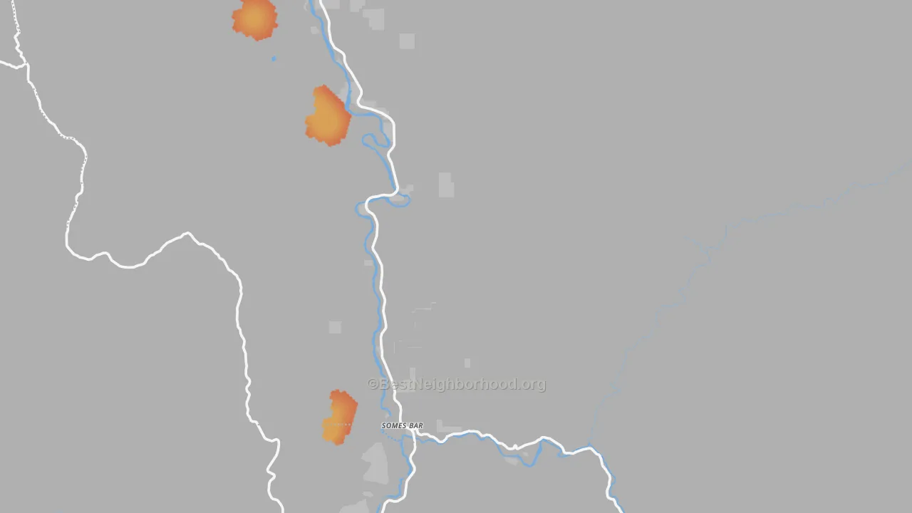 Bike Grade map of Somes Bar, CA
