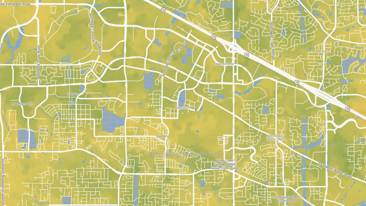 Bike Grade map of Sommerset West-Elmonica South, Hillsboro, OR