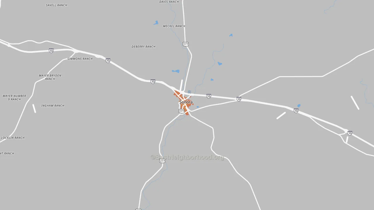 Bike Grade map of Sonora, TX