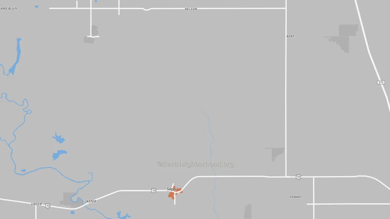 Bike Grade map of Soper, OK