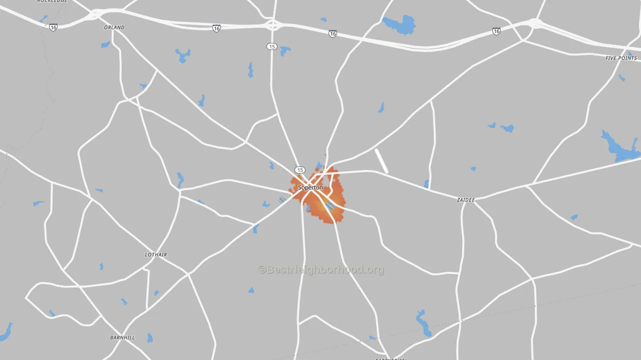 Bike Grade map of Soperton, GA