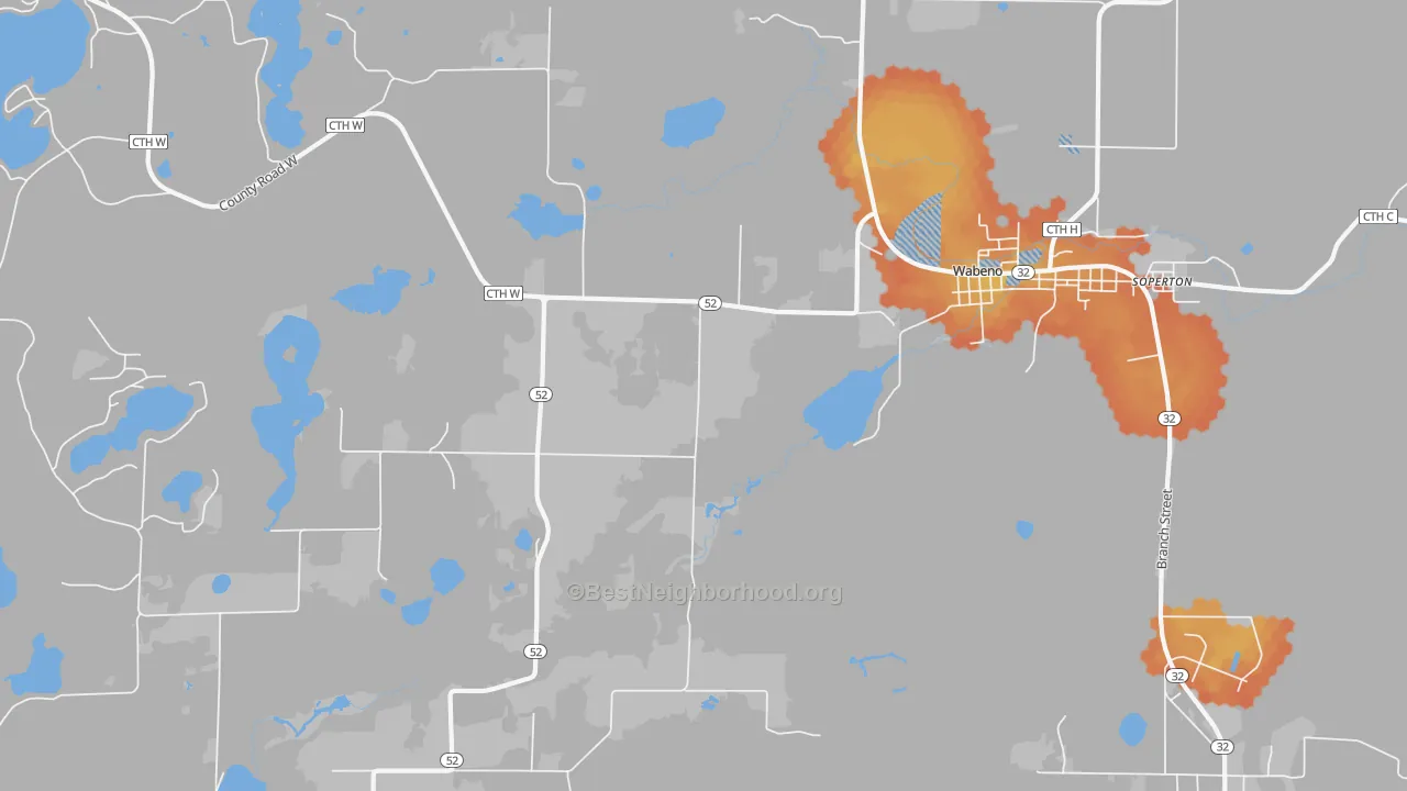 Bike Grade map of Soperton, WI