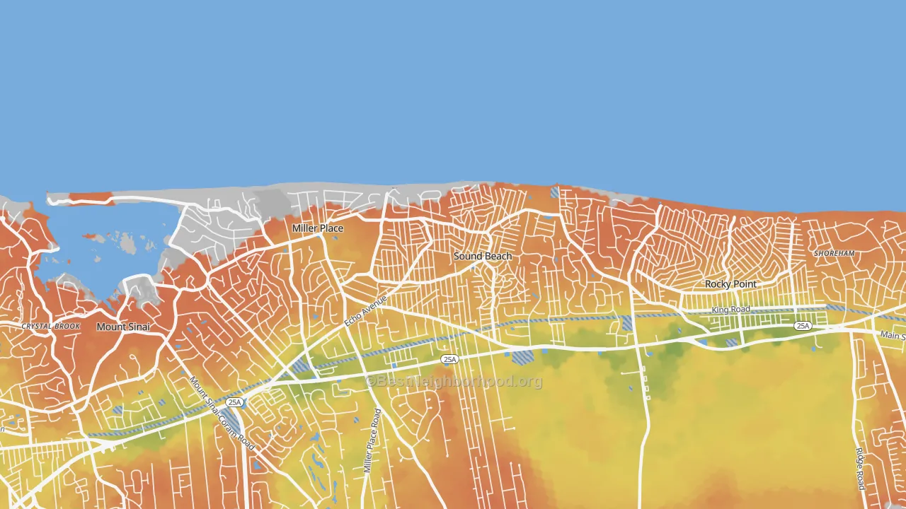 Bike Grade map of Sound Beach, NY