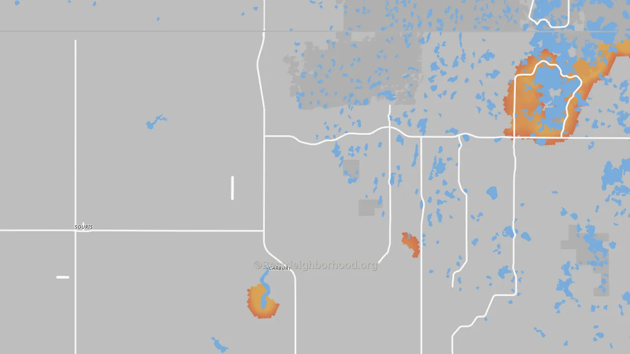 Bike Grade map of Souris, ND