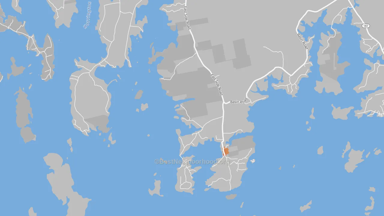 Bike Grade map of South Addison, ME