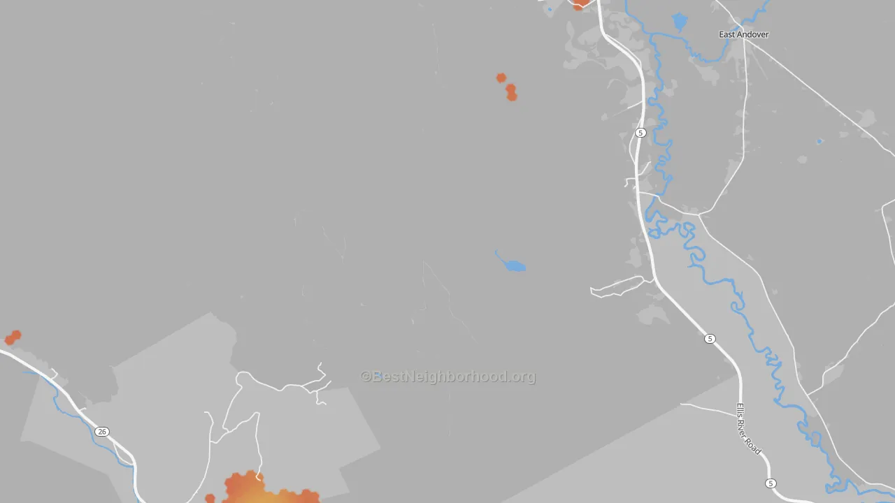 Bike Grade map of South Andover, ME