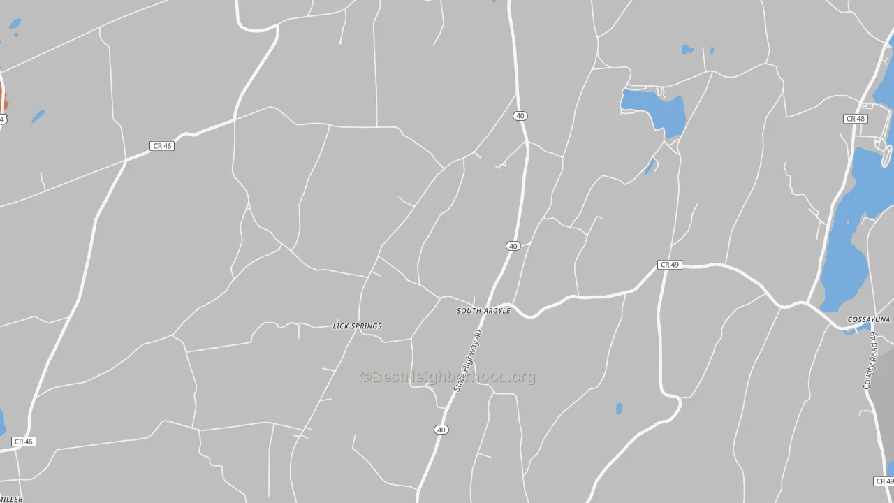 Bike Grade map of South Argyle, NY