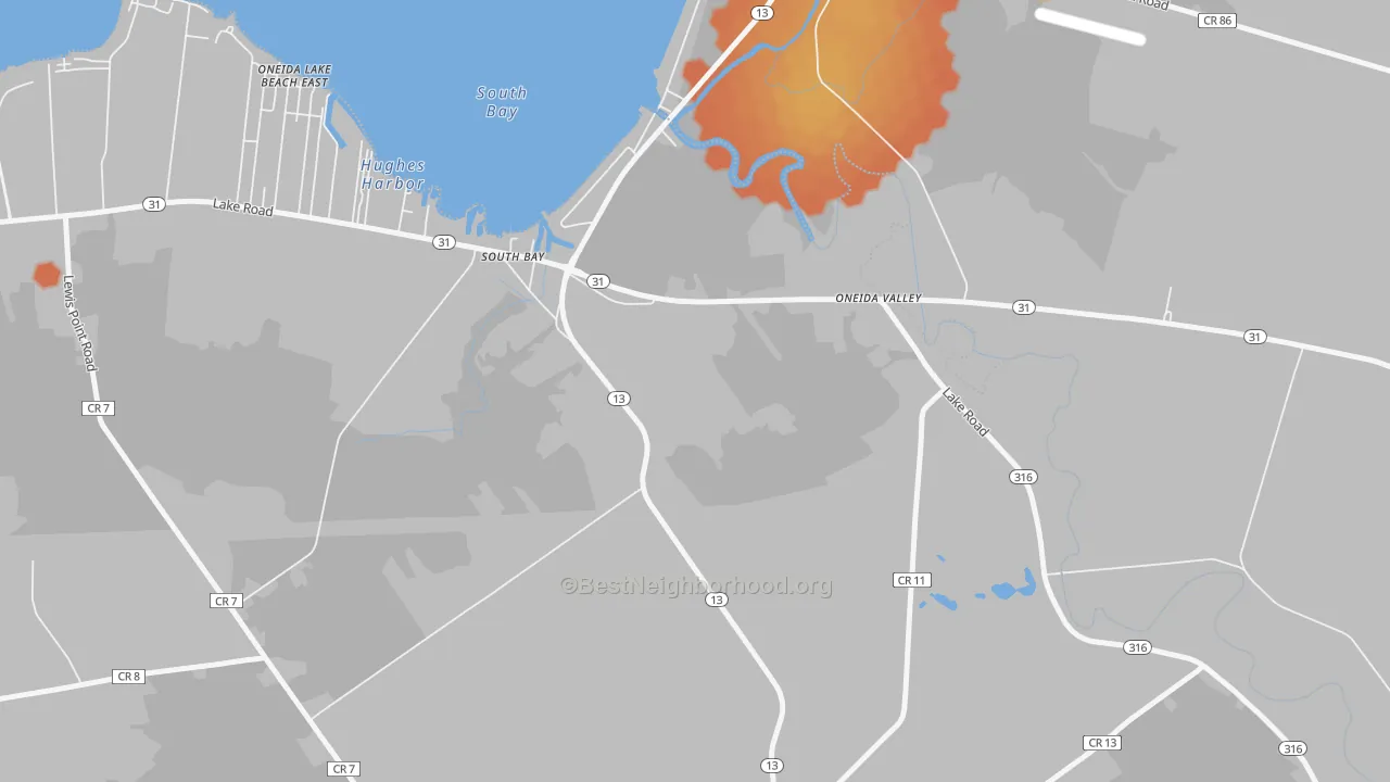 Bike Grade map of South Bay, NY