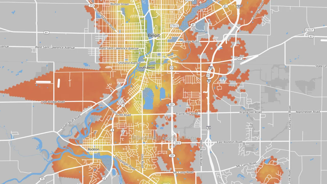 Bike Grade map of South Beloit, IL