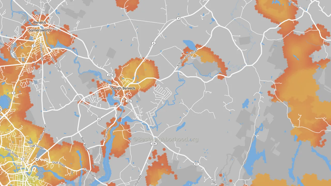 Bike Grade map of South Berwick, ME