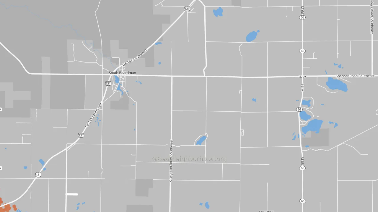 Bike Grade map of South Boardman, MI