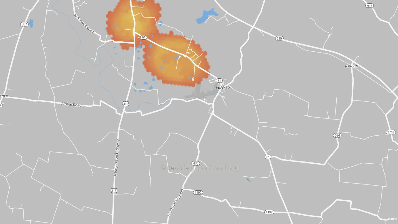 Bike Grade map of South Buffalo, KY