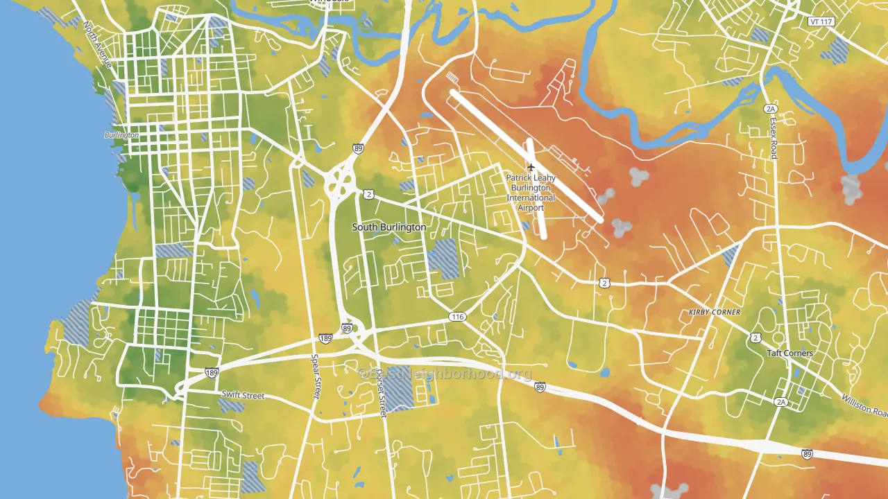 Bike Grade map of South Burlington North, South Burlington, VT