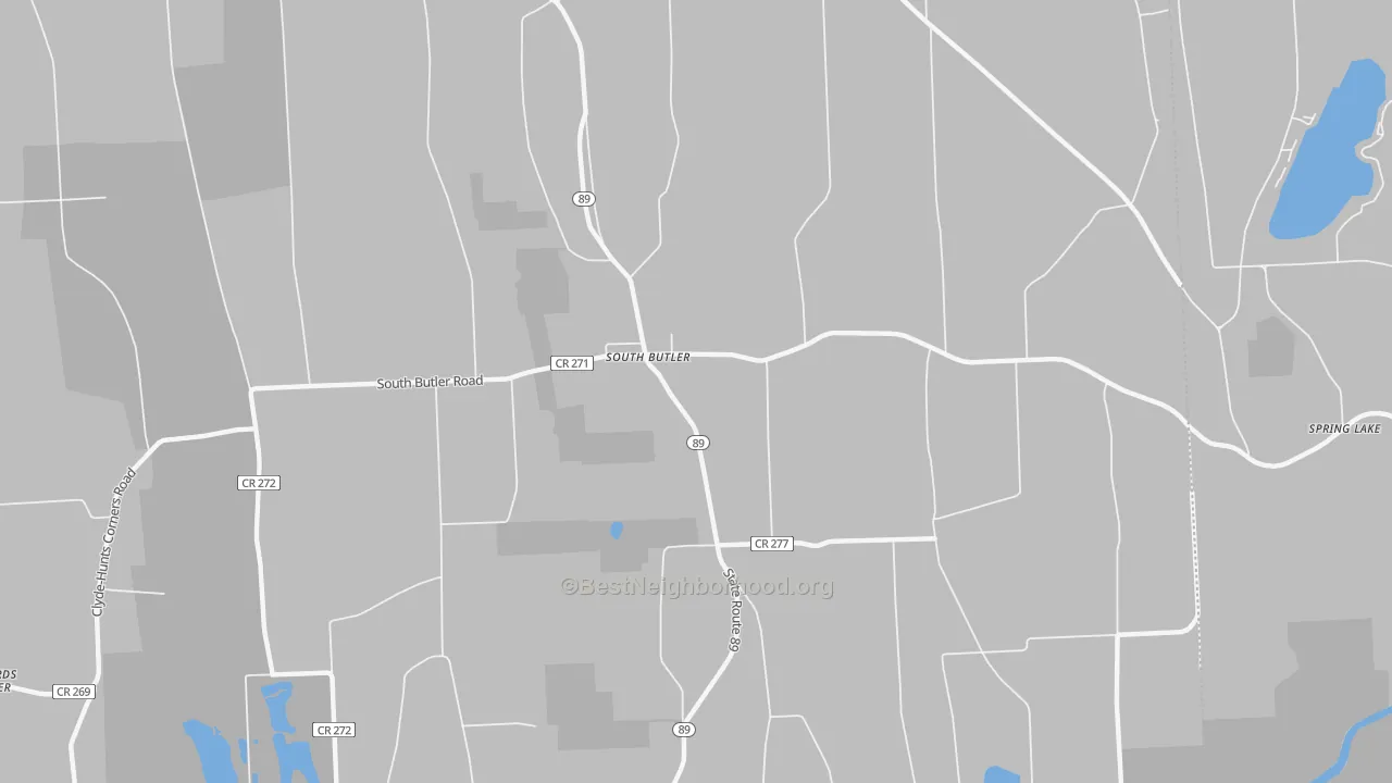 Bike Grade map of South Butler, NY