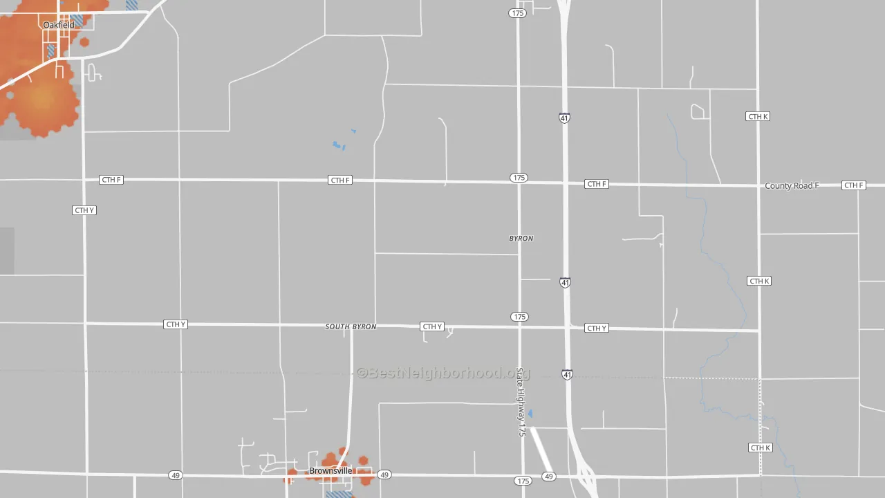 Bike Grade map of South Byron, WI