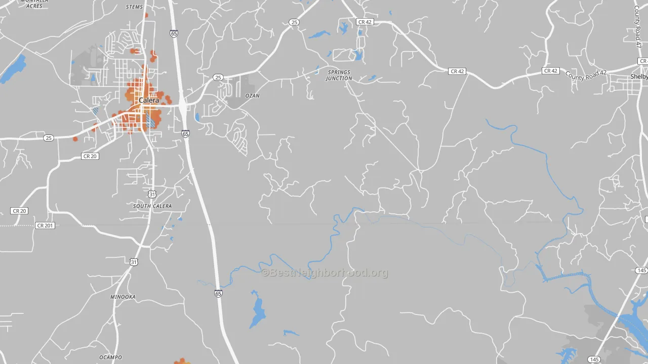 Bike Grade map of South Calera, AL