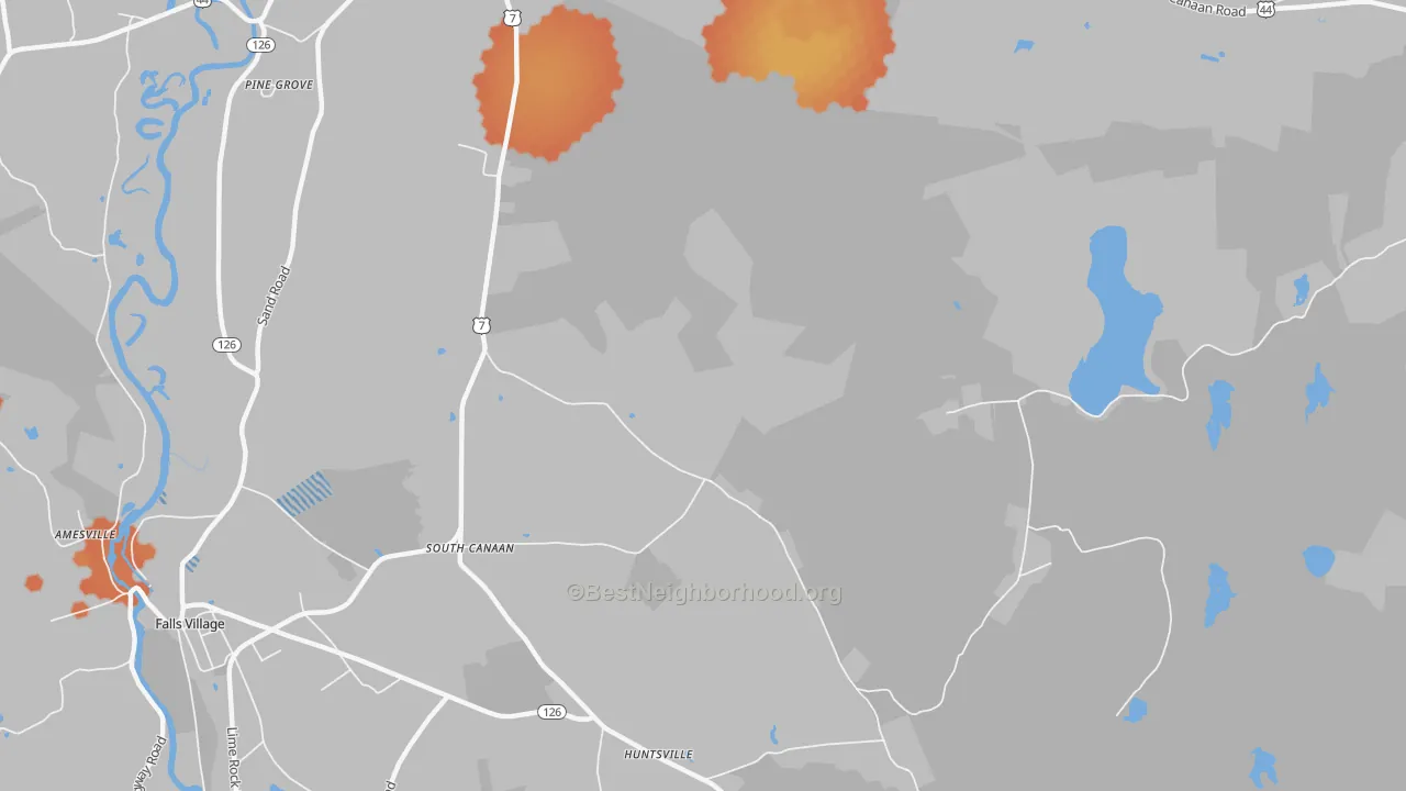 Bike Grade map of South Canaan, CT