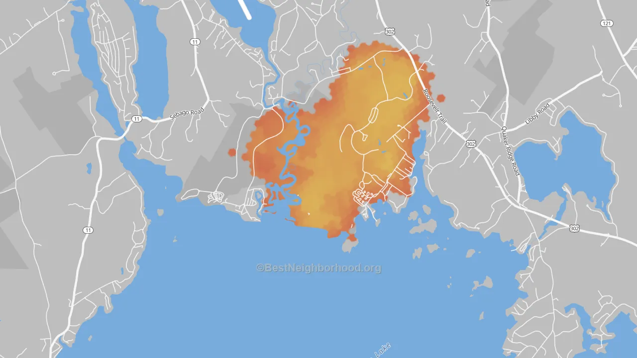 Bike Grade map of South Casco, ME