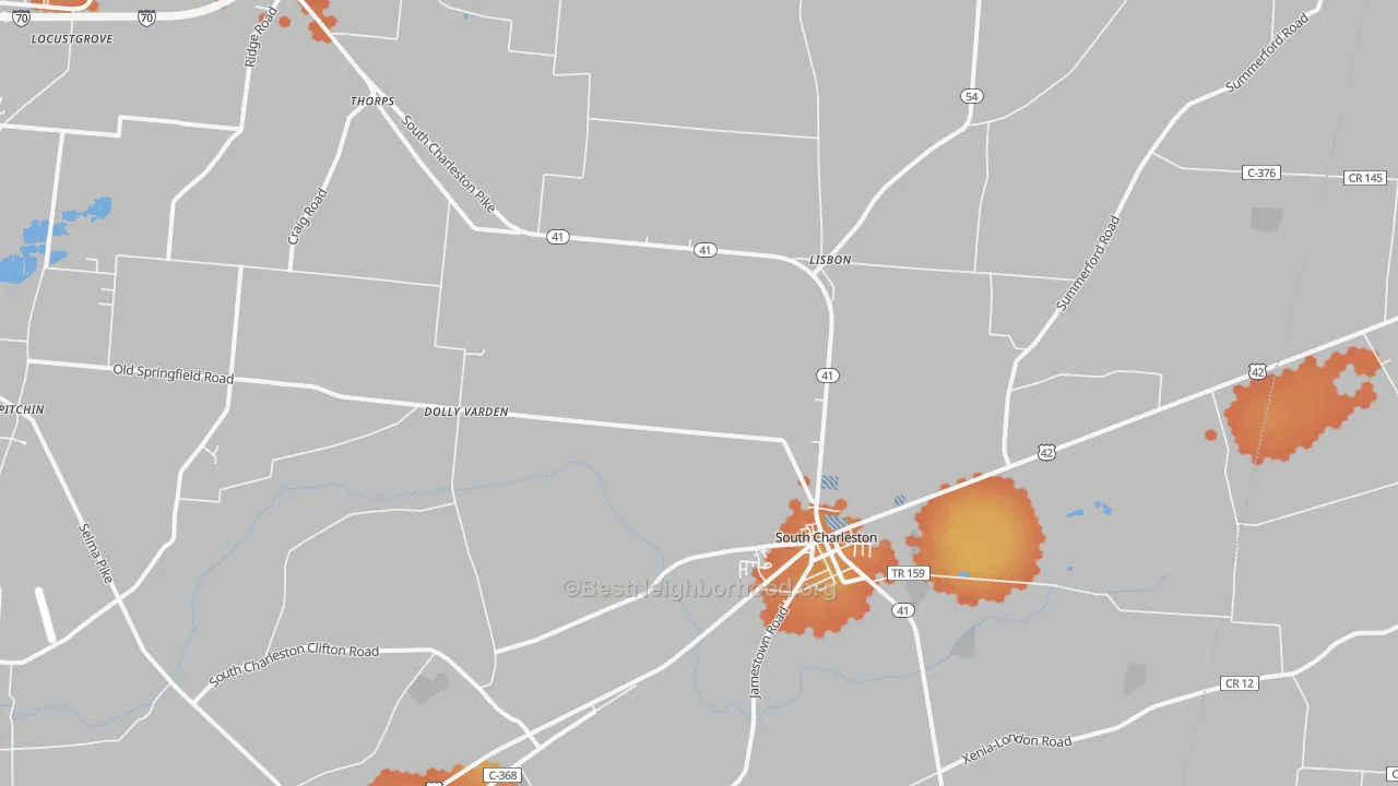 Bike Grade map of South Charleston, OH