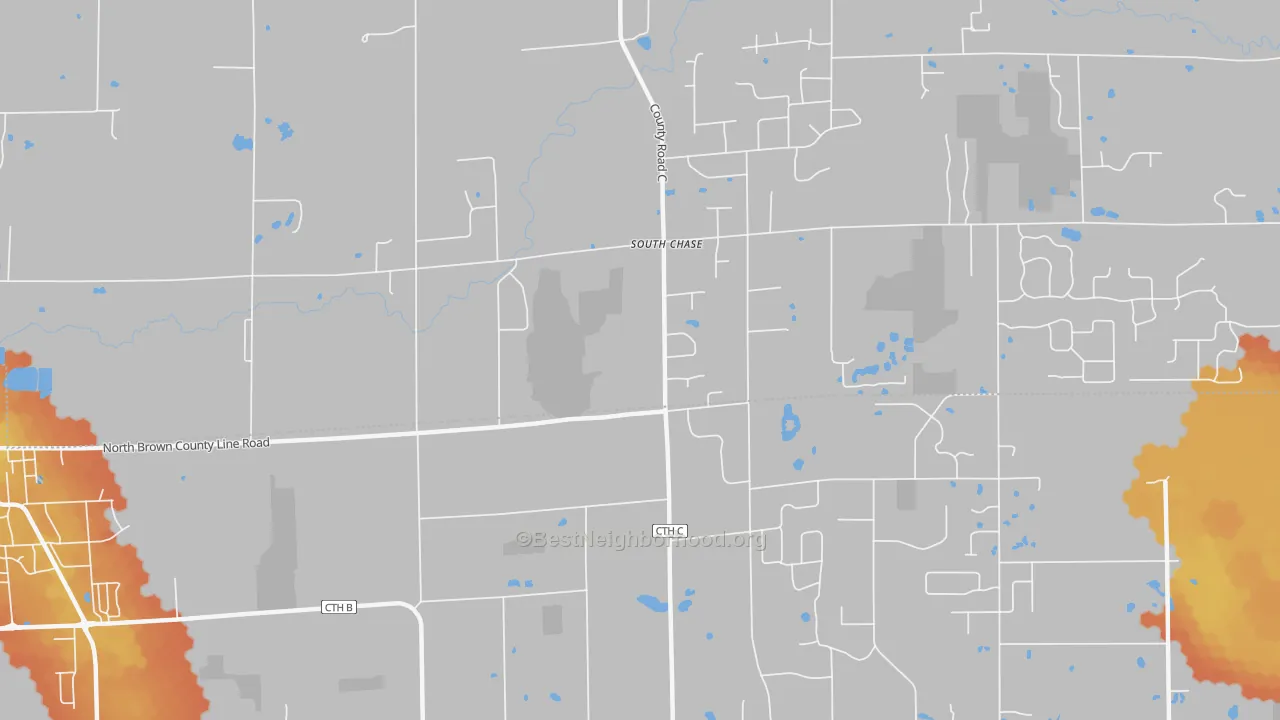 Bike Grade map of South Chase, WI