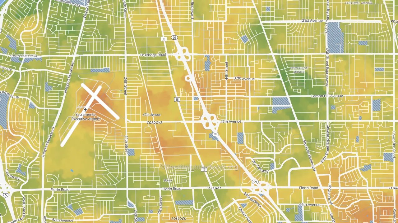 Bike Grade map of South City Farms, Sacramento, CA