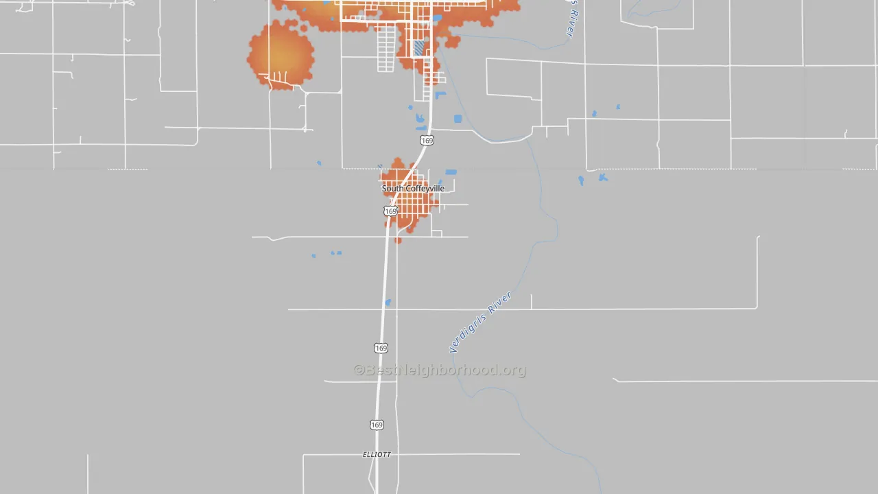 Bike Grade map of South Coffeyville, OK