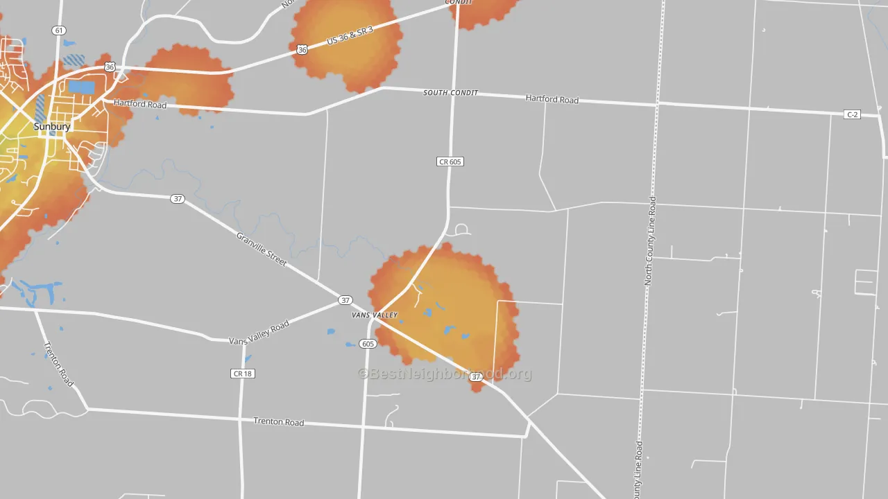 Bike Grade map of South Condit, OH