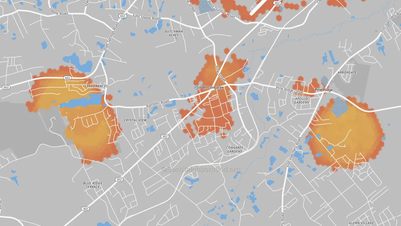 Bike Grade map of South Congaree, SC